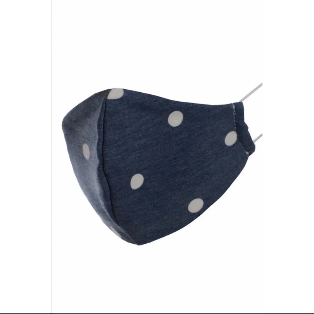 5🌟 SELLER Navy Polka Dot Face Mask